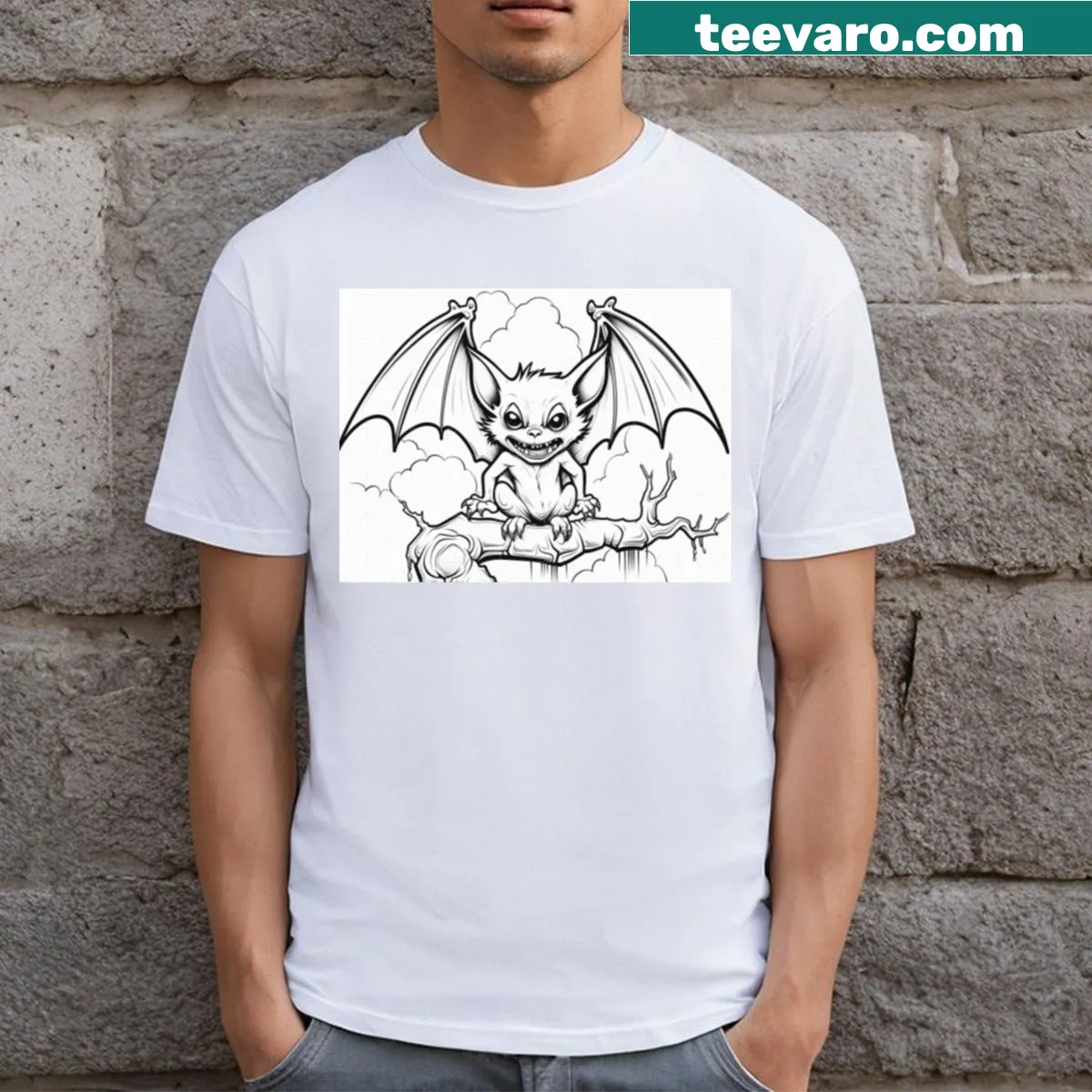 Funny Christmas T-shirt with 'A Child Is Born' text graphic — on a men's t-shirt