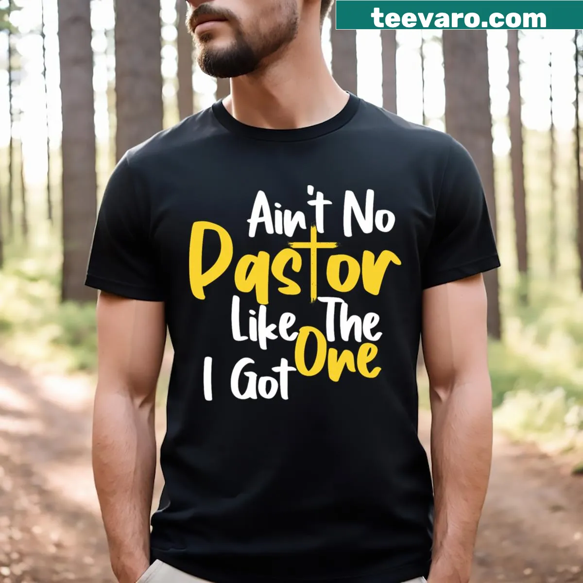 Funny T-shirt with the saying about pastors — on a men's t-shirt