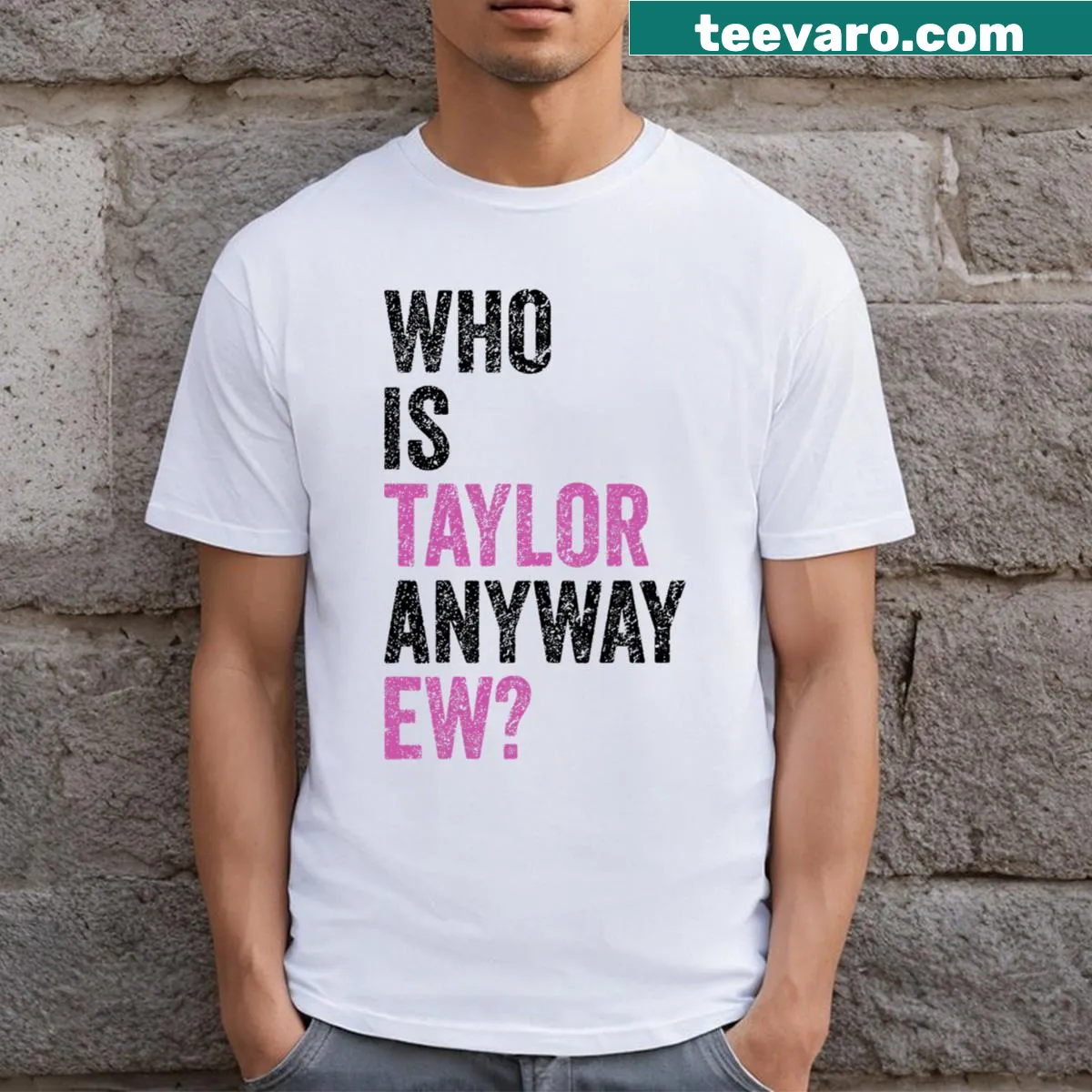 Retro 80's personalized Taylor t-shirt with groovy font — on a men's t-shirt