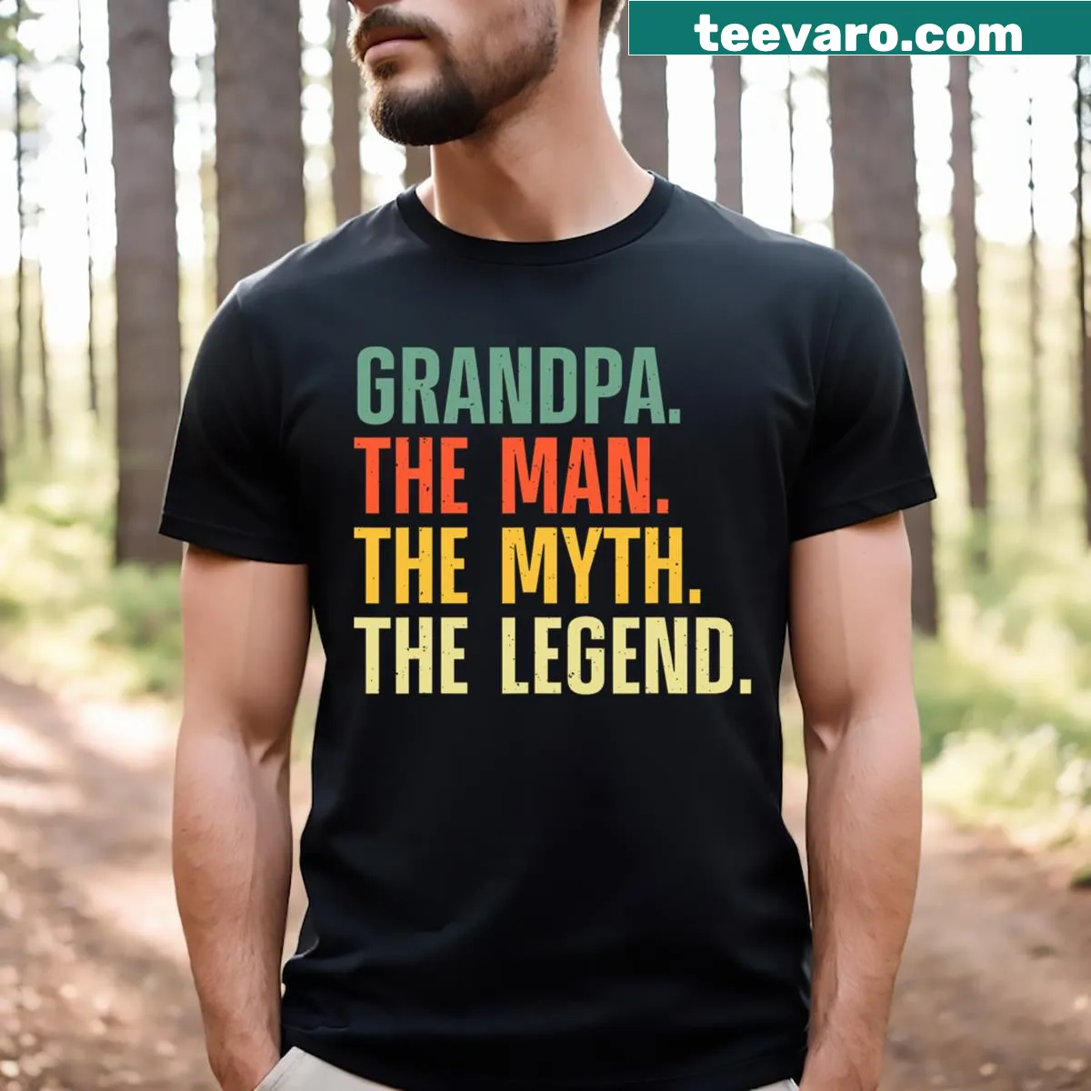 Heartfelt T-shirt celebrating grandfathers from grandkids — on a men's t-shirt