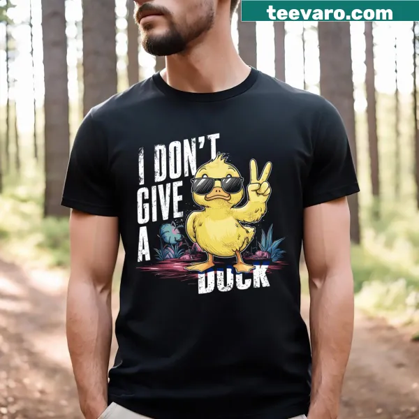 Funny t-shirt featuring a cute yellow duck and humorous text