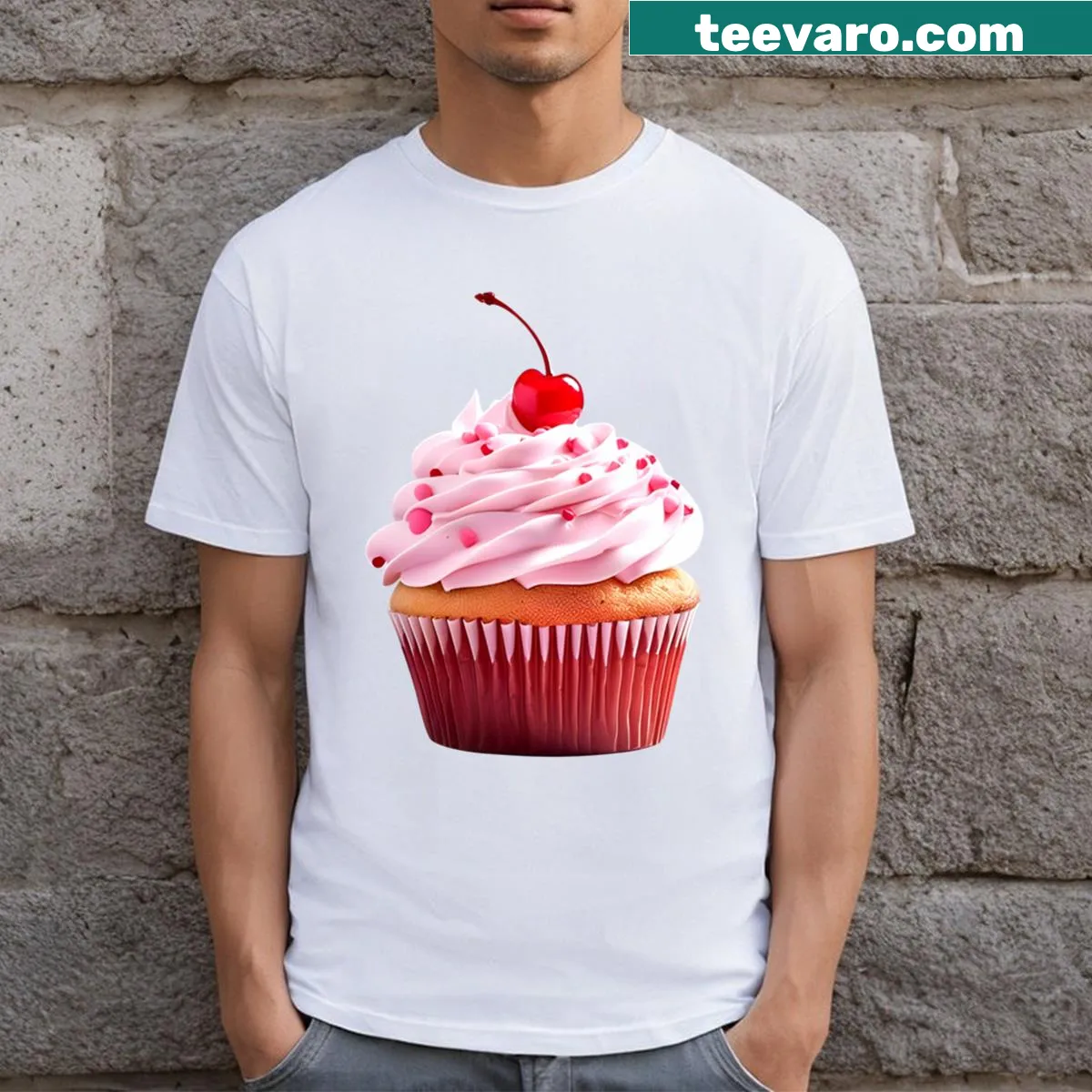 Funny T-shirt with 'Muffin 333300' text — on a men's t-shirt