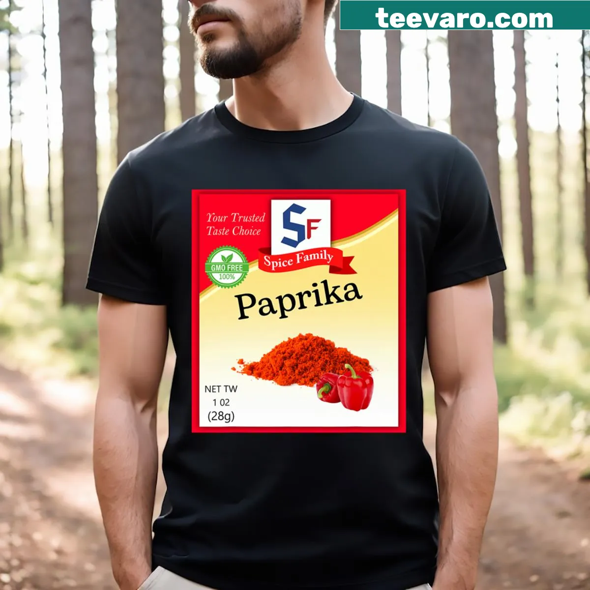 Paprika cartoon graphic on a T-shirt — on a men's t-shirt