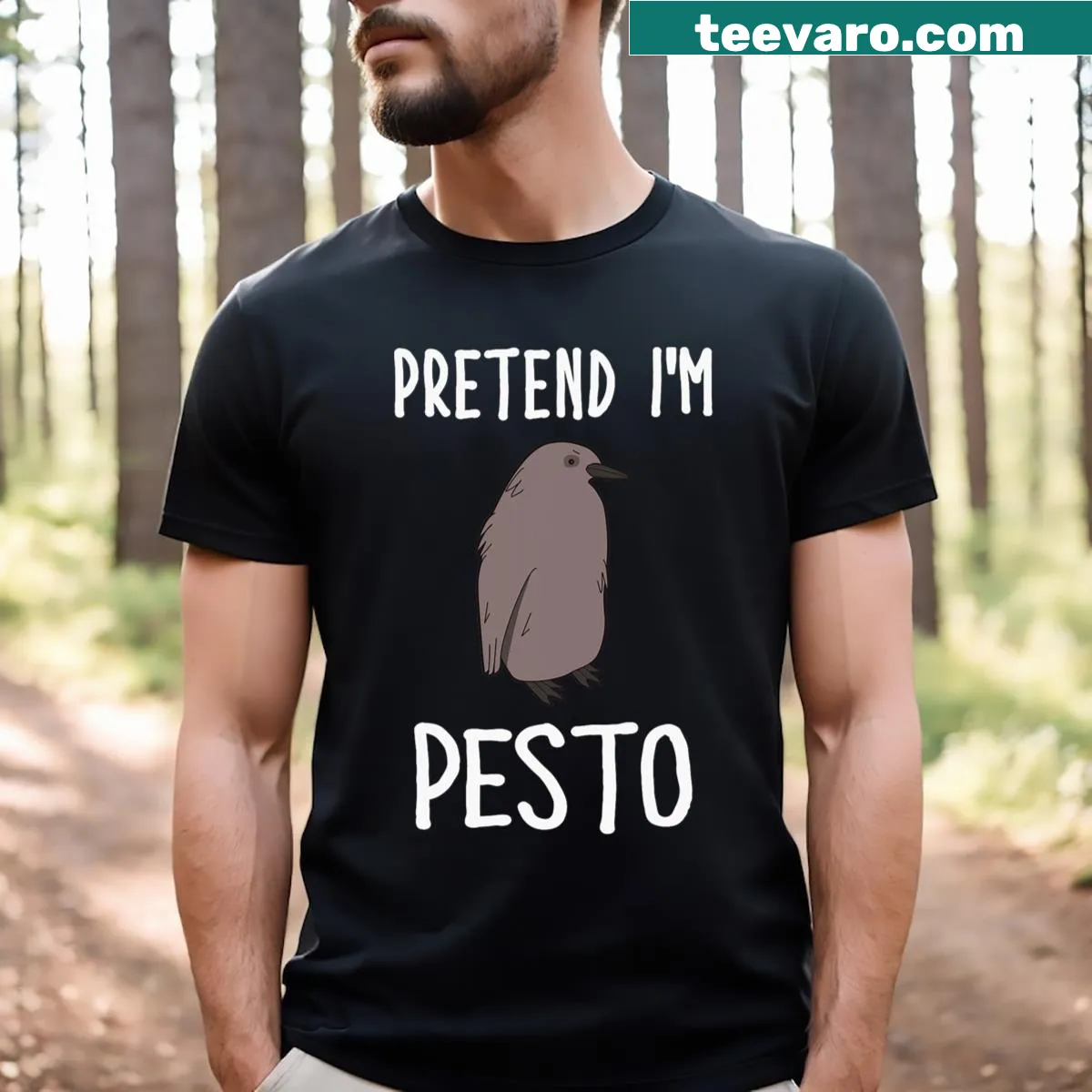 Kids T-shirt featuring Pesto the Penguin for Halloween — on a men's t-shirt