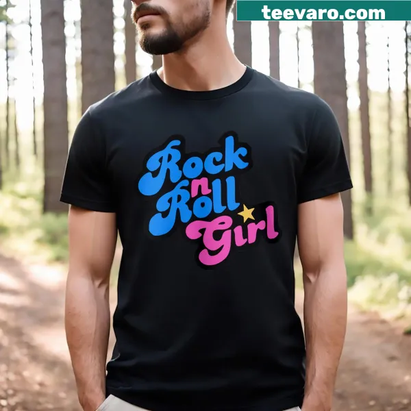 Rock n roll girl with ocean fish Halloween graphic