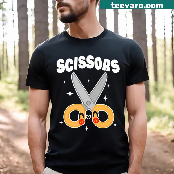 Scissors, Paper, Rock graphic on Halloween T-shirt
