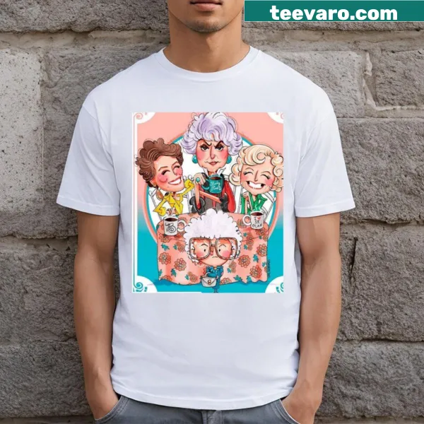 Illustrated t-shirt featuring the Golden Girls characters
