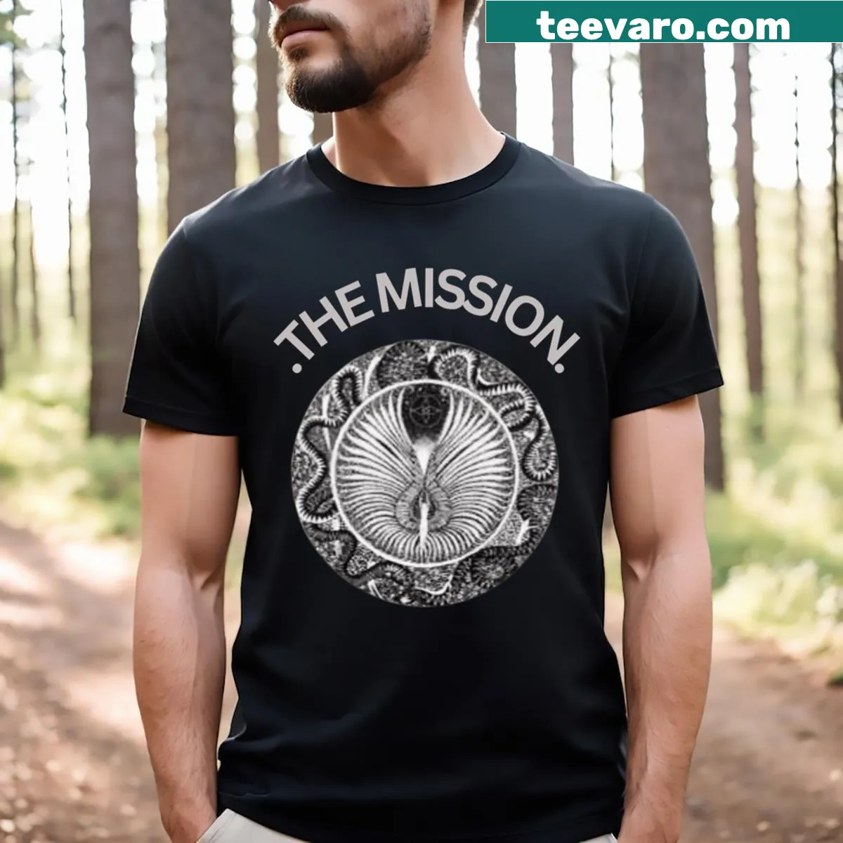 Inspirational mission statement t-shirt with motivational typography — on a men's t-shirt