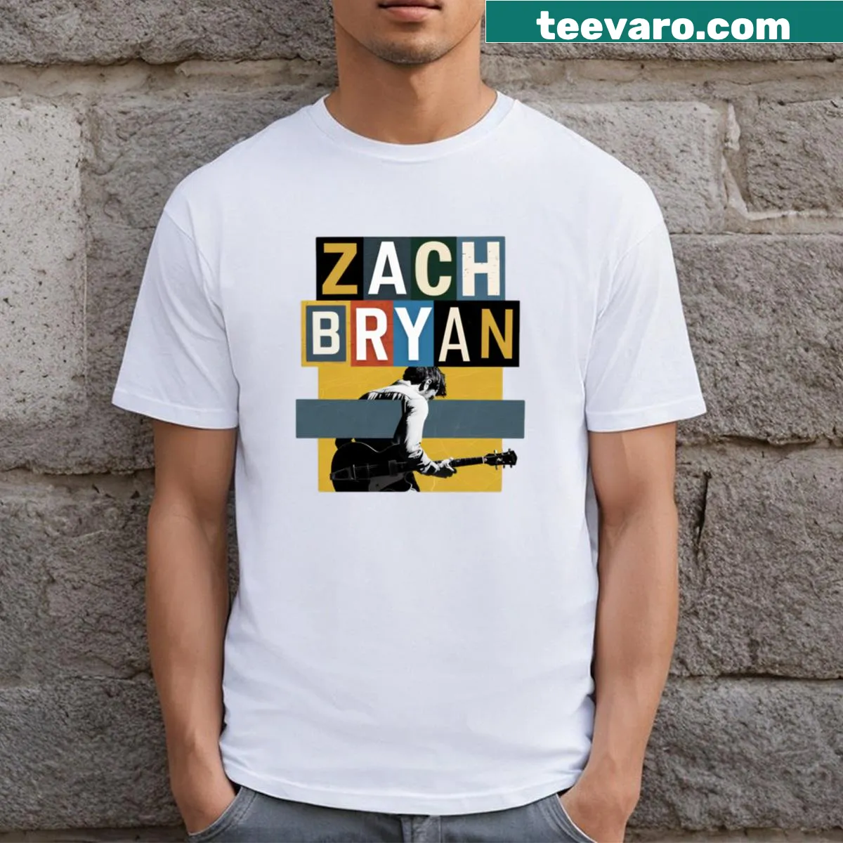 Nostalgic pop music graphic t-shirt — on a men's t-shirt