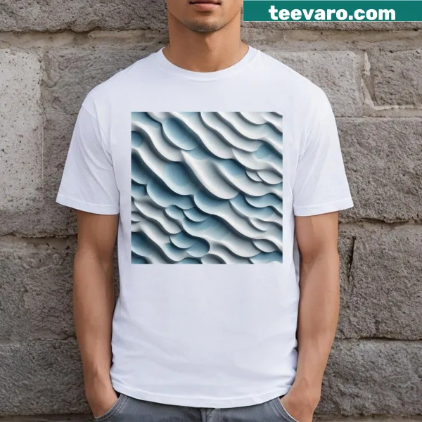 3D wave pattern illustration t-shirt with decorative design