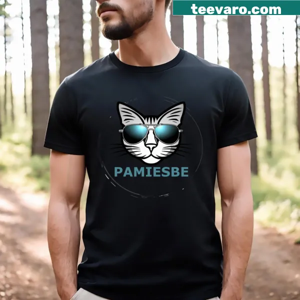 Funny cat graphic with glasses on a t-shirt