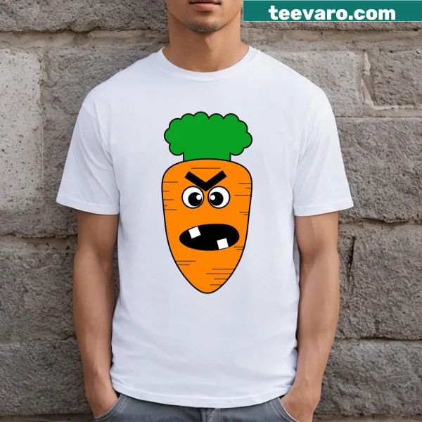 Creepy Carrots Face T-shirt for kids featuring a playful carrot design.