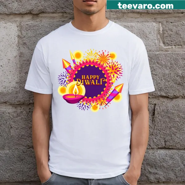 Diwali diya graphic T-shirt celebrating the Festival of Lights