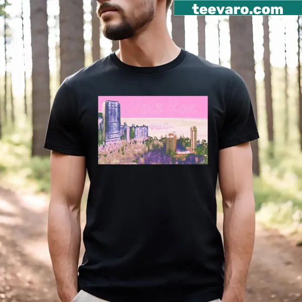 Illustration of Hale Koa and Fort Derussey on a T-shirt