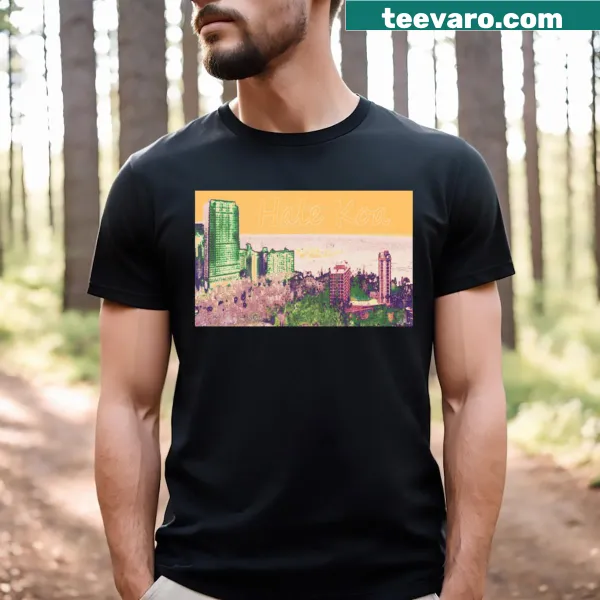 Illustration of Hale Koa and Fort Derussey on a T-shirt