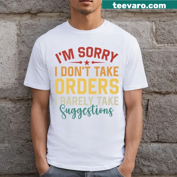 Simple T-shirt with the phrase 'I'm Sorry' in bold text