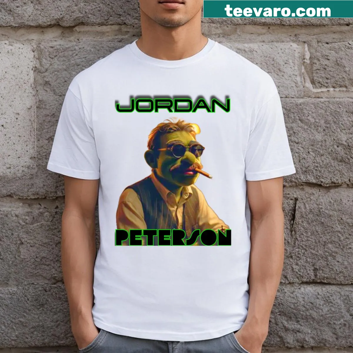 Typography T-shirt featuring a quote from Jordan Peterson about logic. — on a men's t-shirt