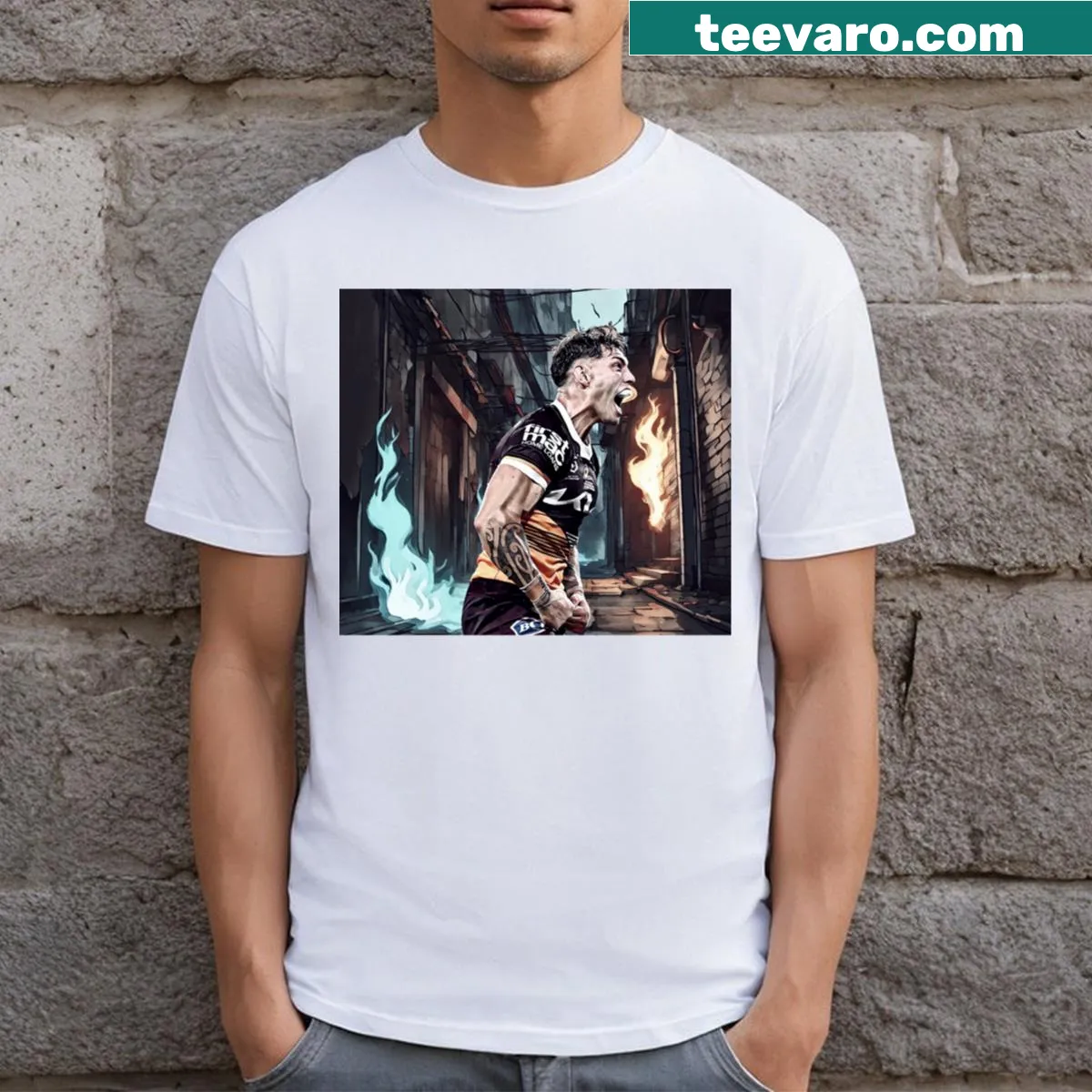 Playful Jordan Riki graphic T-shirt — on a men's t-shirt