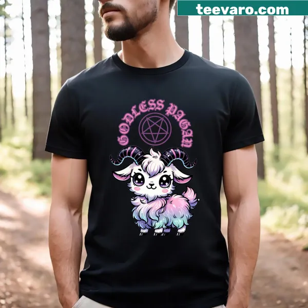 Kawaii-style Baphomet graphic T-shirt