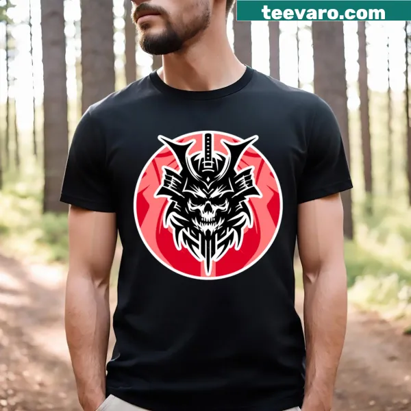 Striking samurai warrior graphic design on a t-shirt