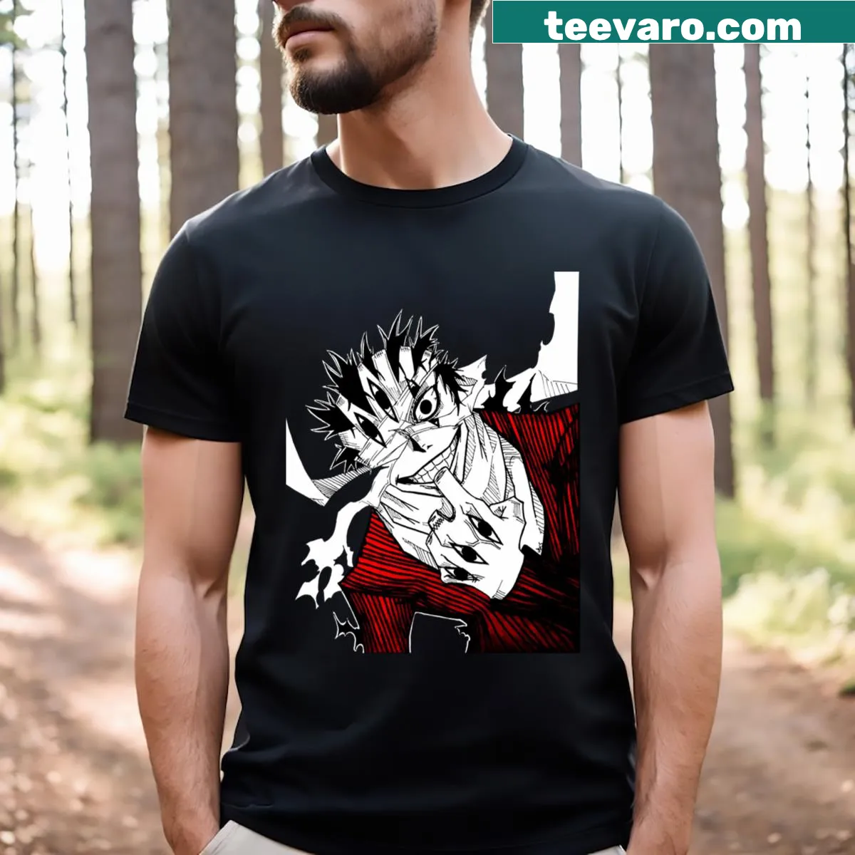 Soul Eater Asura t-shirt featuring a striking character design — on a men's t-shirt