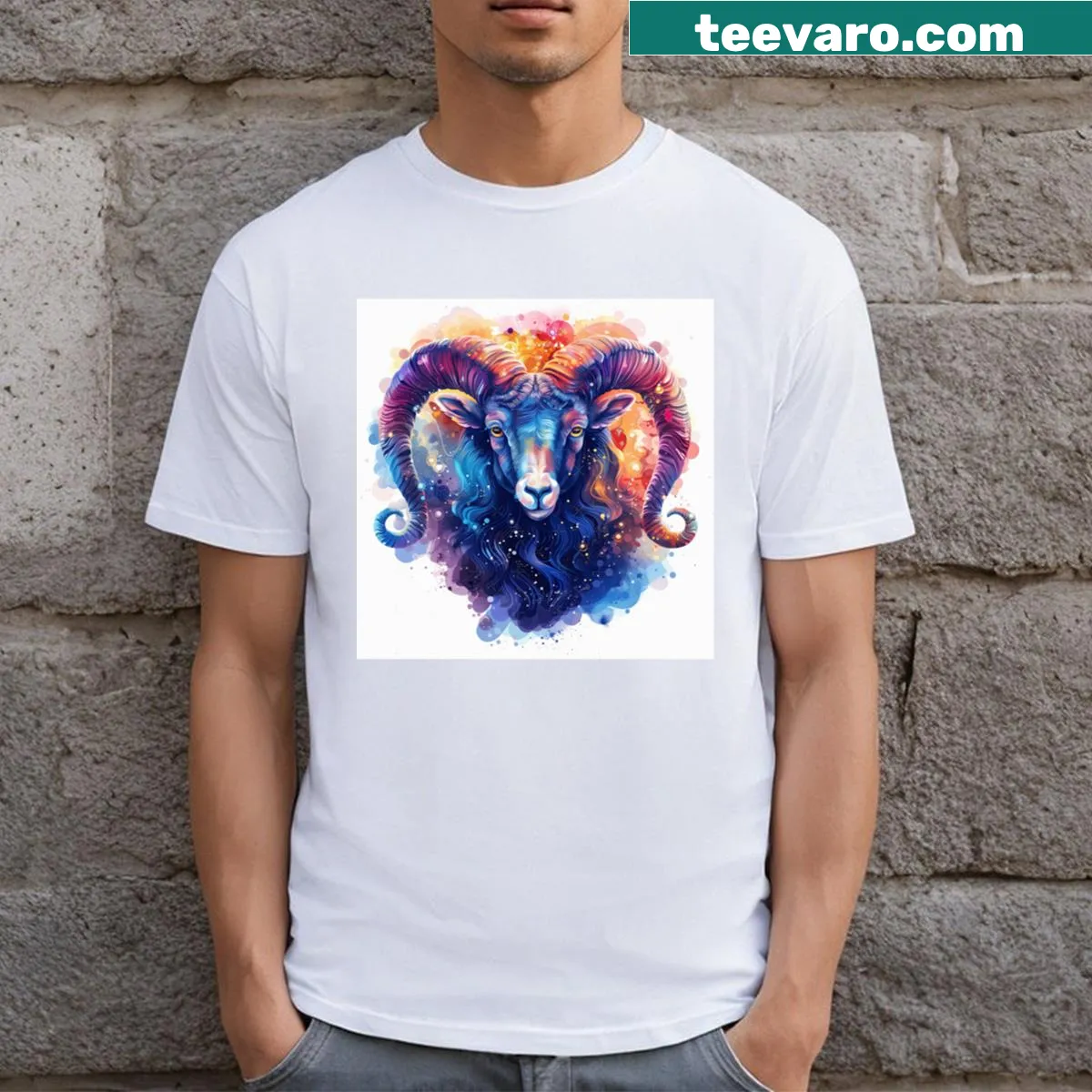 Taurus bull zodiac symbol graphic on a T-shirt — on a men's t-shirt