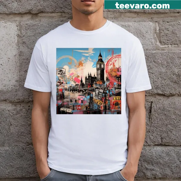 Illustration of Big Ben on a travel-themed T-shirt