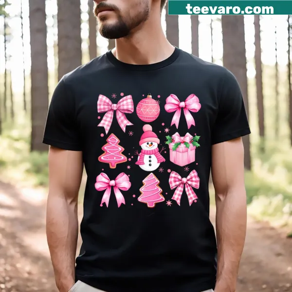 Cute Christmas design with Santa, gingerbread man, and snowman