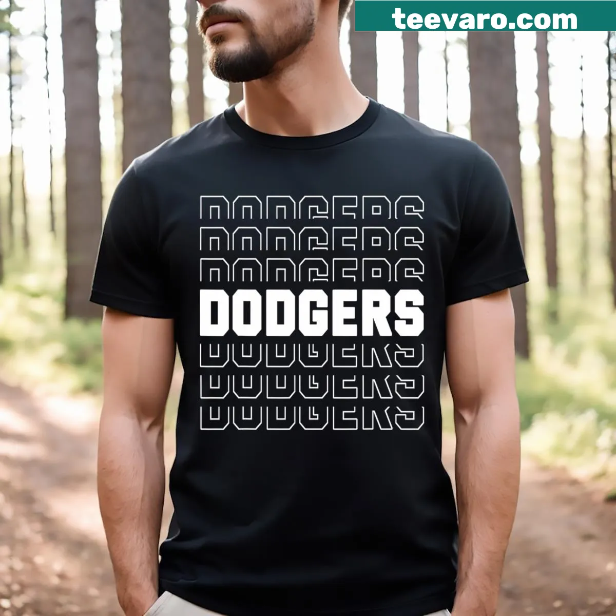Vintage Dodgers T-shirt with personalized name — on a men's t-shirt