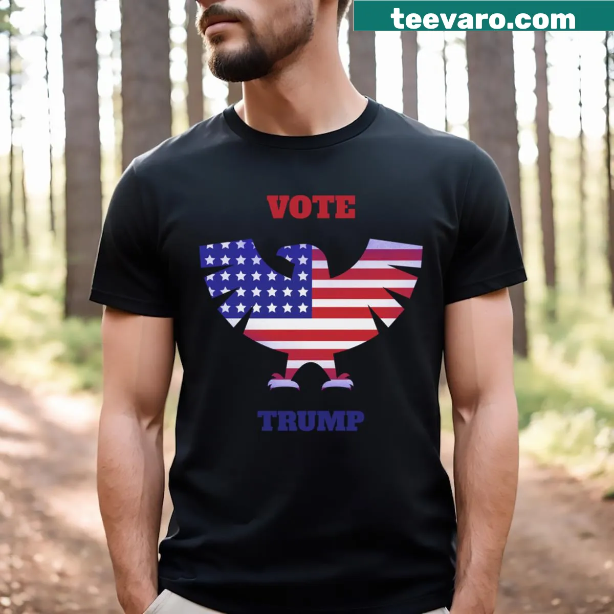 Political-themed T-shirt featuring text about Donald Trump — on a men's t-shirt