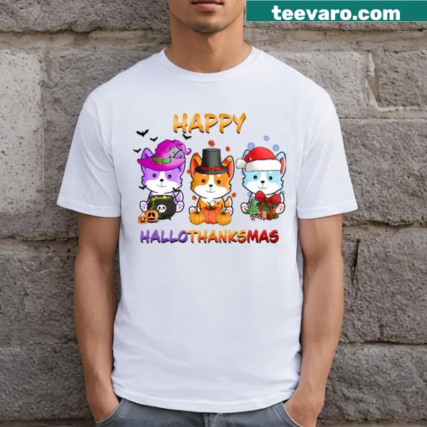 Cheerful Hallothankmas design combining Halloween and Christmas themes