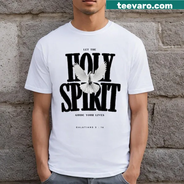 T-shirt with Galatians 5:16 text representing faith in art
