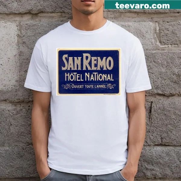 Vintage luggage label for Hotel National in San Remo