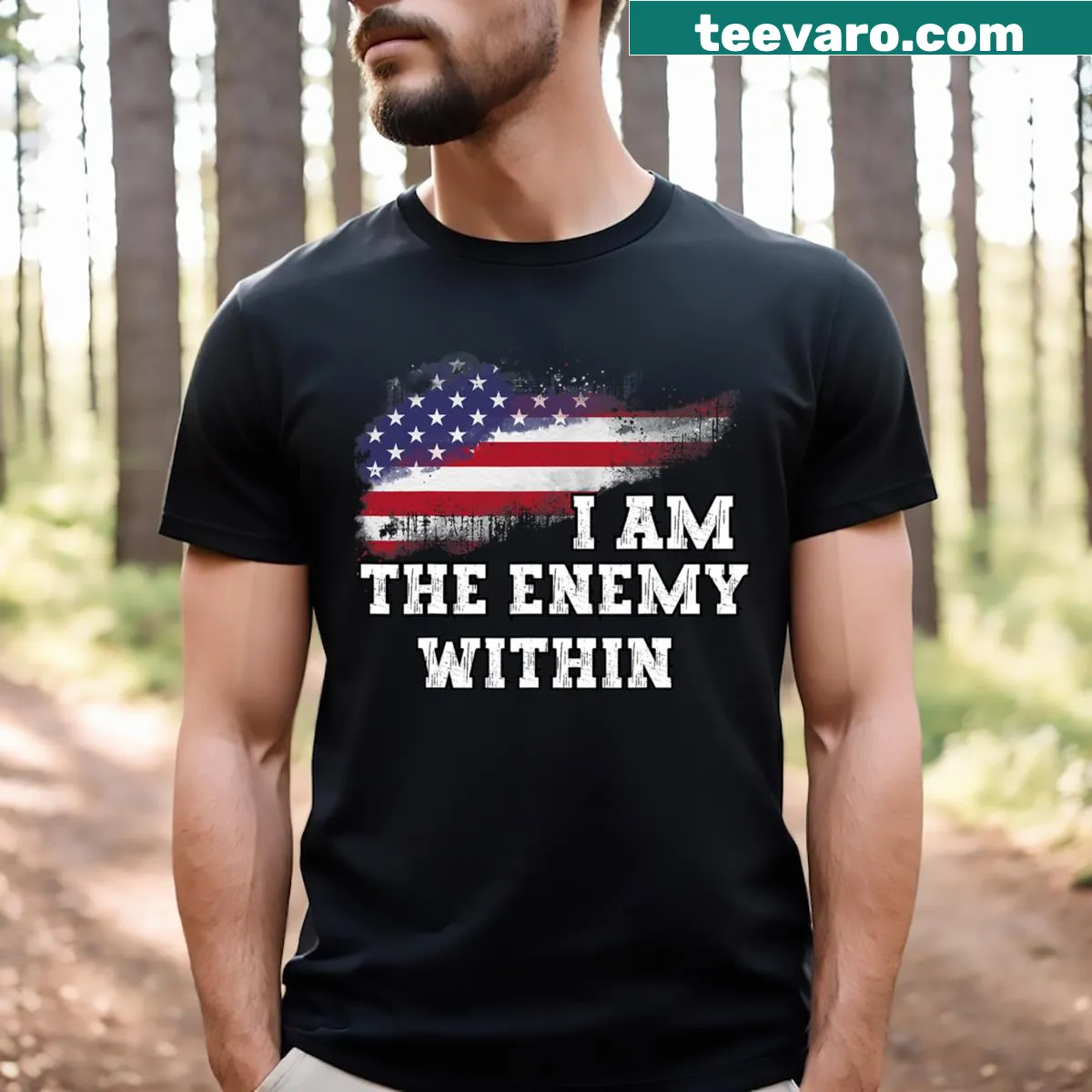Edgy T-shirt with a bold statement about inner conflict — on a men's t-shirt