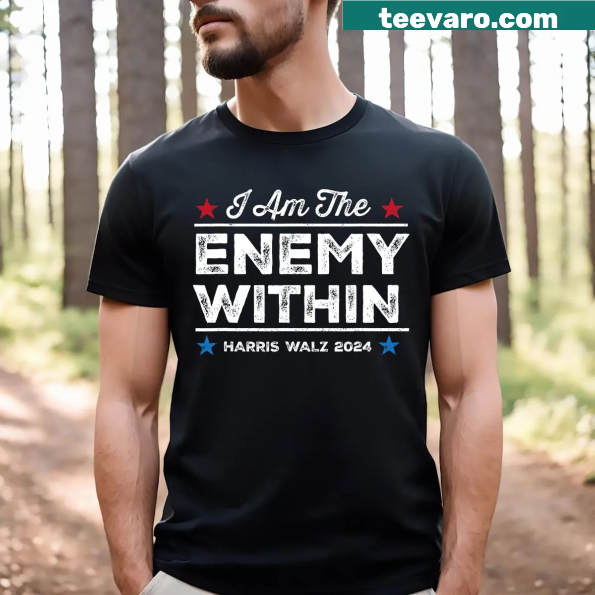 Bold I Am The Enemy Within graphic T-shirt for personal expression — on a men's t-shirt