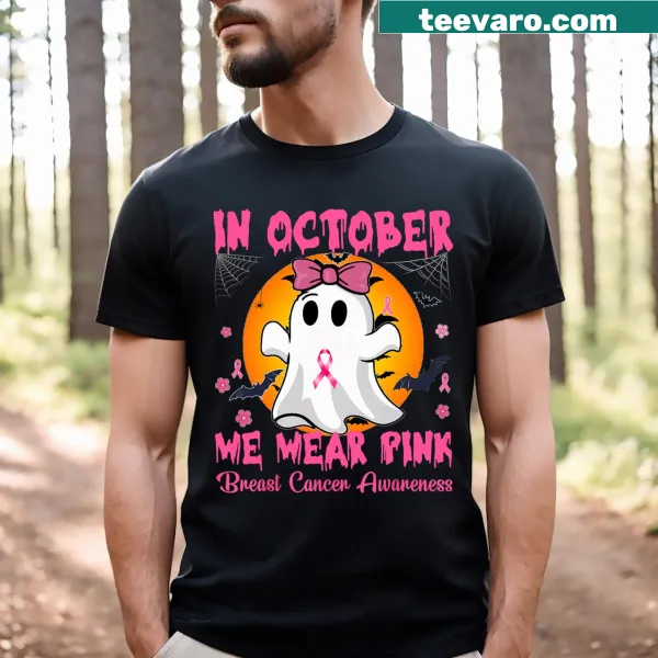 Breast cancer awareness T-shirt with pink ribbon design