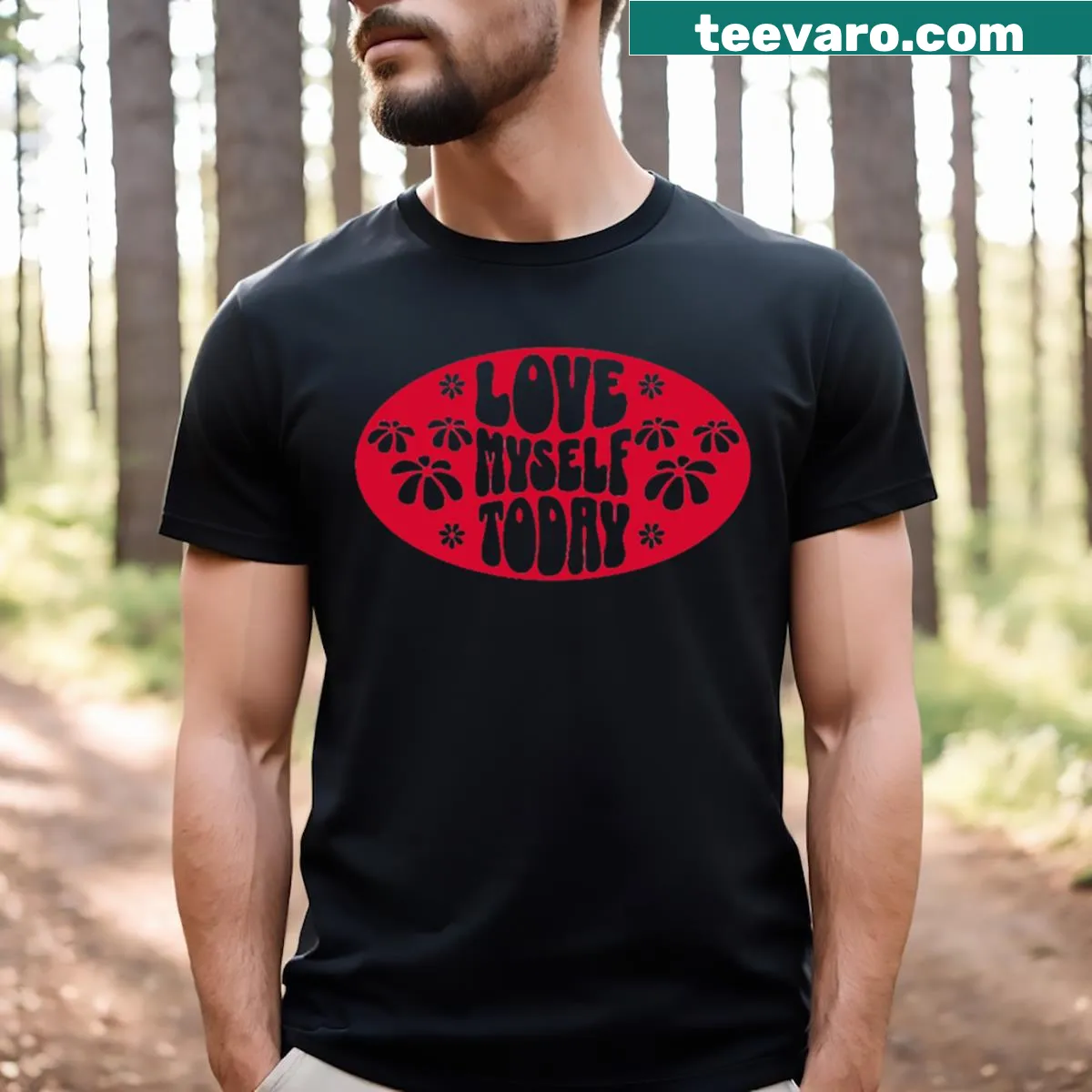 T-shirt with a positive message about self-love — on a men's t-shirt