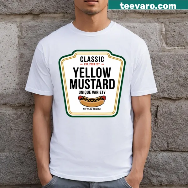 T-shirt with quirky mustard graphic for Halloween