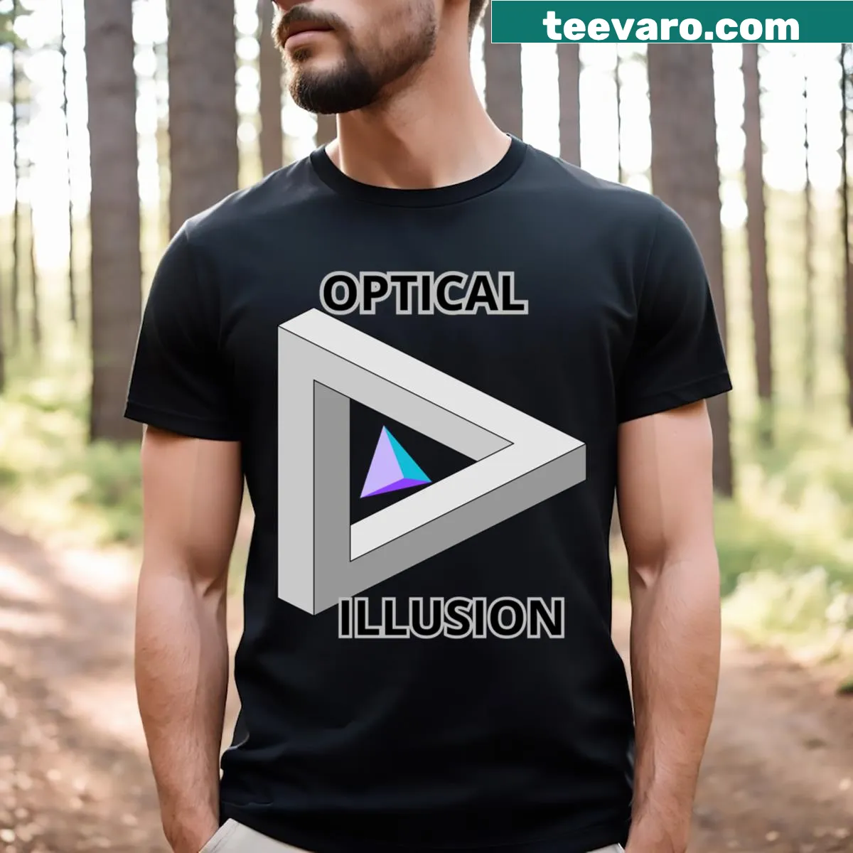 T-shirt with a captivating optical illusion design — on a men's t-shirt