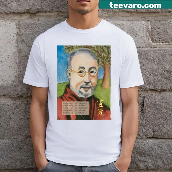 T-shirt featuring the Reiki principles in elegant typography