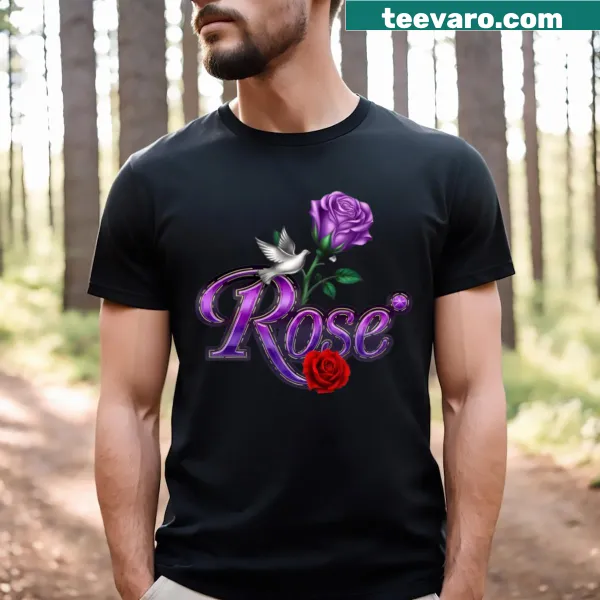 Stylized rose graphic t-shirt