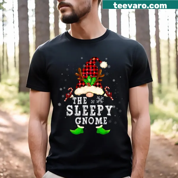 Family matching T-shirt with a sleepy gnome illustration