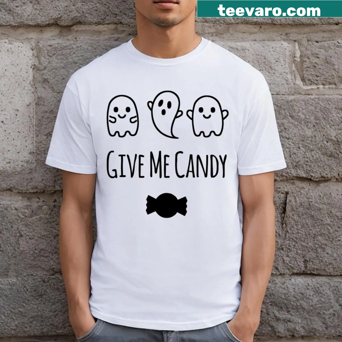 Cheerful Halloween-themed T-shirt with fun graphics — on a men's t-shirt