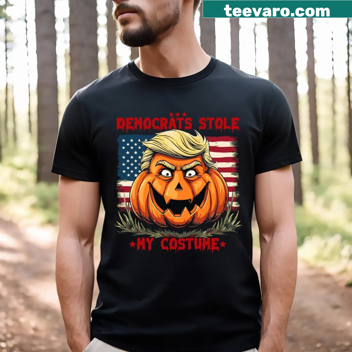 Sarcastic Trump 2024 Halloween costume t-shirt — on a men's t-shirt