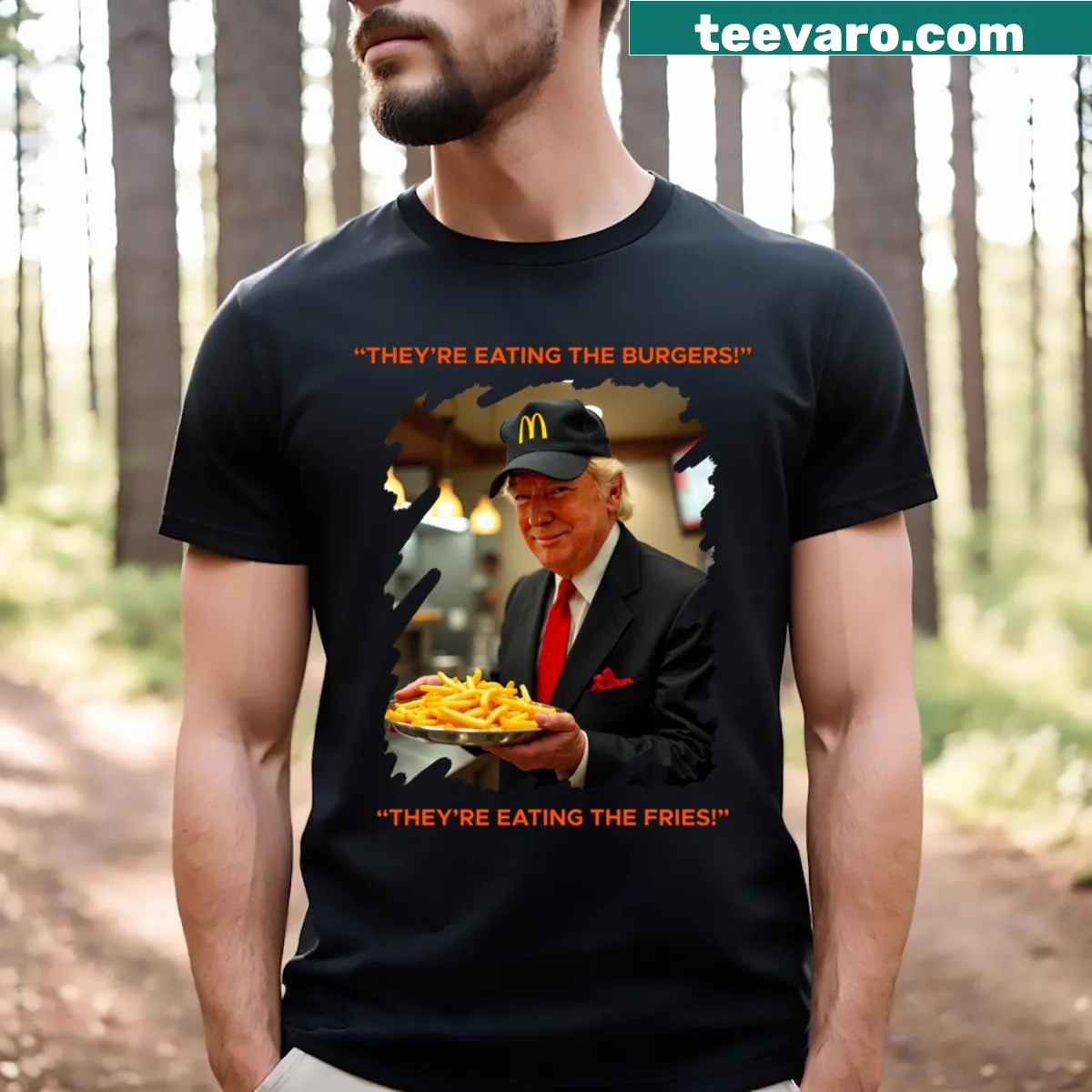 Simple Trump 2024 T-shirt with bold lettering — on a men's t-shirt