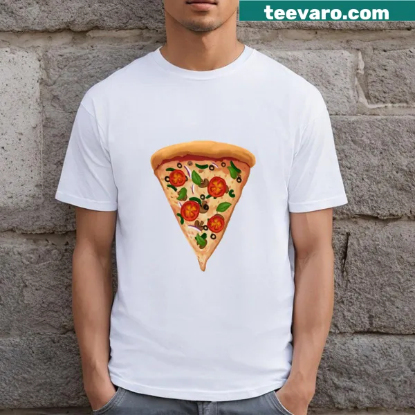 Funny veggie pizza t-shirt with humorous graphic