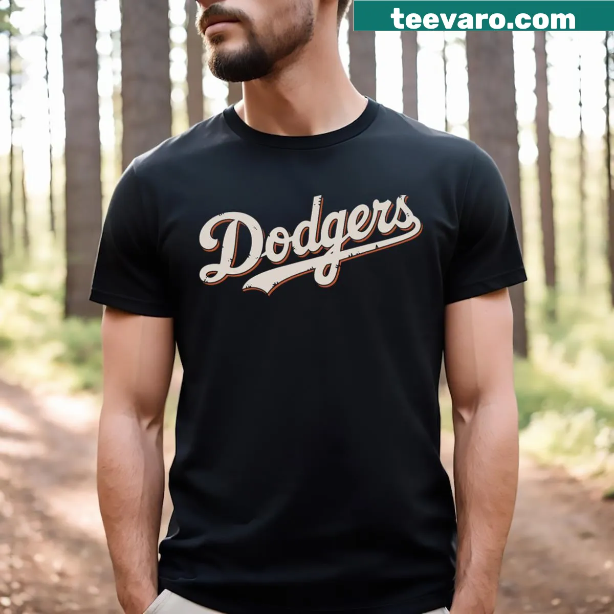 Vintage Dodgers style t-shirt honoring baseball heritage — on a men's t-shirt