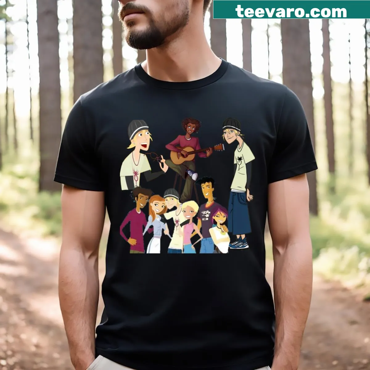 Unique T-shirt with repeated '6teen' design for fun — on a men's t-shirt