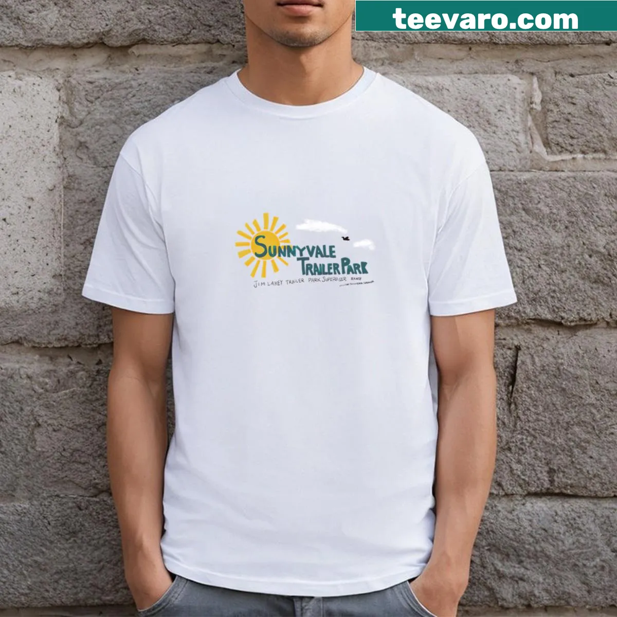 Graphic t-shirt stating 'Best Place To Live' — on a men's t-shirt