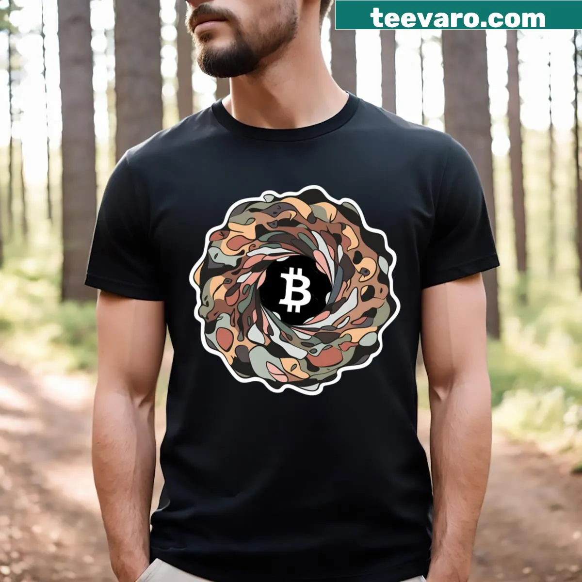 T-shirt with text about overcoming challenges in cryptocurrency — on a men's t-shirt